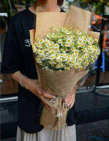 Wrapped bouquet ready for delivery