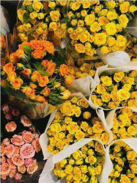 Florist arranging flowers